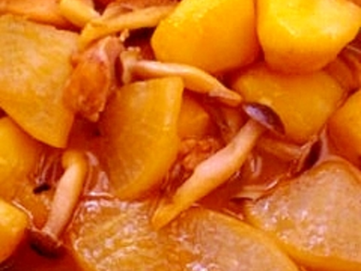 大根 ジャガ芋 しめじ 鶏肉のめんつゆ煮 レシピ 作り方 By バル0742 楽天レシピ